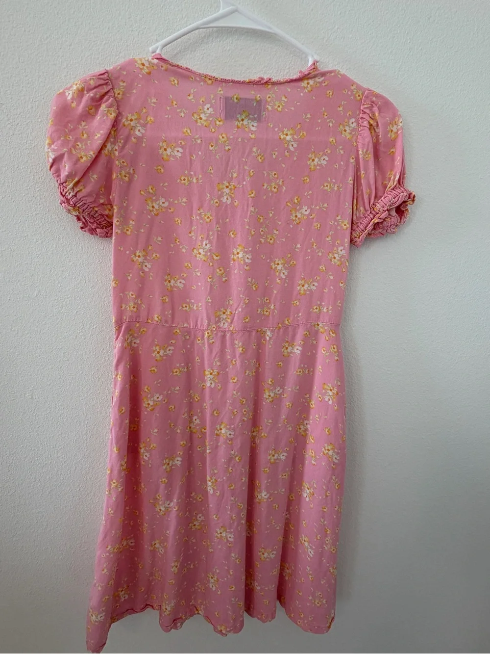 Girls Old Navy Pink Floral Girls' Button-Front Dress (L 10-12)